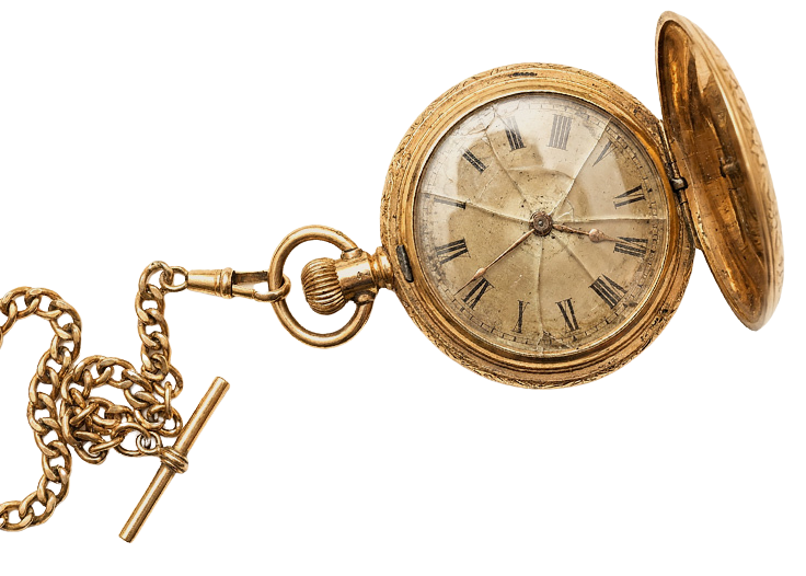 A gold pocket watch of the Vanderbilt era